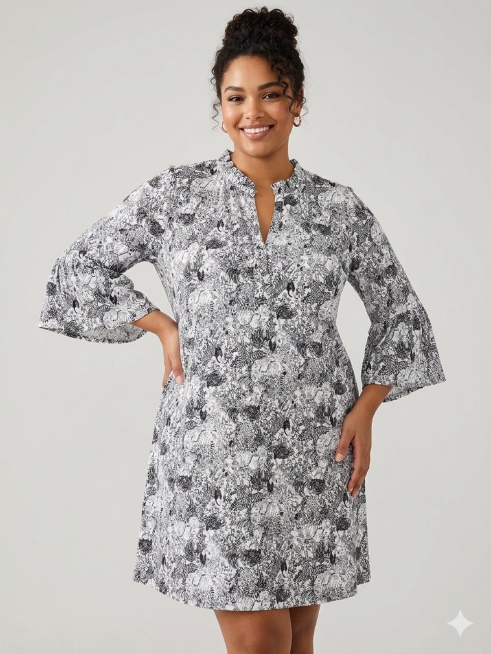 Lilly Pulitzer Black & White Animal Print Tunic